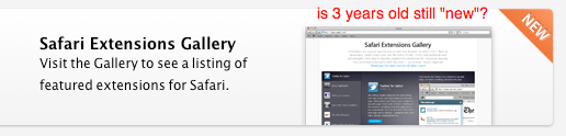 Safari Extensions Gallery still marked as new